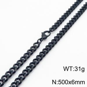 500x6mm stainless steel Cuban necklace for men and women - KN250956-Z