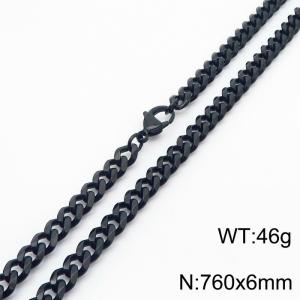 760x6mm stainless steel Cuban necklace for men and women - KN250961-Z