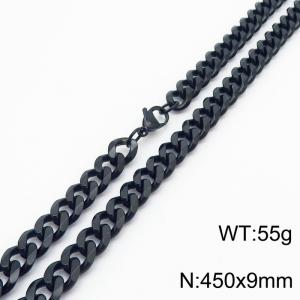 450x9mm Stainless Steel Cuban Necklace for Men and Women - KN251018-Z