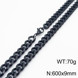600x9mm Stainless Steel Cuban Necklace for Men and Women - KN251021-Z