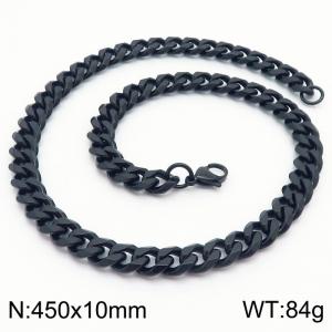 450x10mm Stainless Steel Cuban Necklace Men's and Women's Jewelry - KN251039-Z