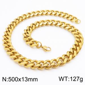 500X13mm Cuban Chain Stainless Steel Men's Necklace Party Jewelry - KN251054-Z