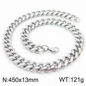 450X13mm Cuban Chain Stainless Steel Men's Necklace Party Jewelry - KN251067-Z