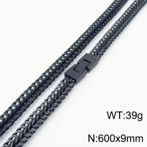 Hip hop stainless steel 600MM keel snake chain black stainless steel necklace - KN251080-KFC