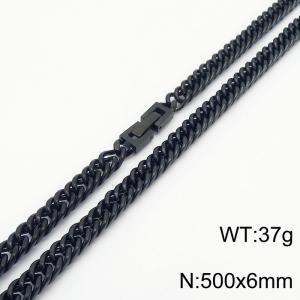 Titanium steel double woven round thread horsewhip 500 * 6mm necklace - KN251102-Z