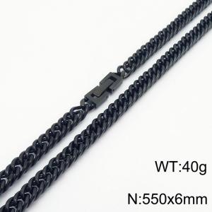 Titanium steel double woven round wire whip 550 * 6mm necklace - KN251103-Z