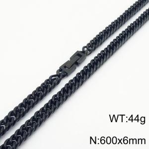 Titanium steel double woven round thread horsewhip 600 * 6mm necklace - KN251104-Z