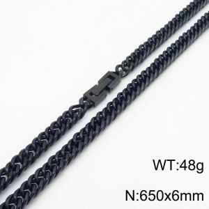 Titanium steel double woven round wire whip 650 * 6mm necklace - KN251105-Z