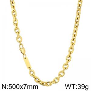 Stainless steel edged O-shaped chain necklace - KN251311-Z
