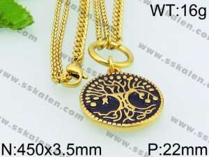 SS Gold-Plating Necklace - KN25276-Z