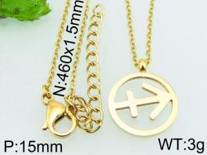 SS Gold-Plating Necklace - KN25425-DX