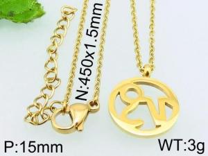 SS Gold-Plating Necklace - KN25427-DX