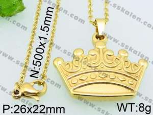 SS Gold-Plating Necklace - KN25593-BI