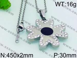 Stainless Steel Stone Necklace - KN25598-K