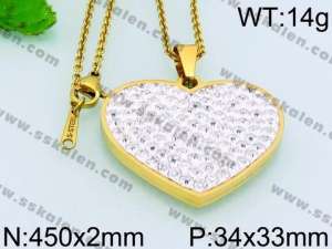 Stainless Steel Stone Necklace - KN25601-K