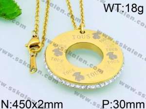 Stainless Steel Stone Necklace - KN25604-K