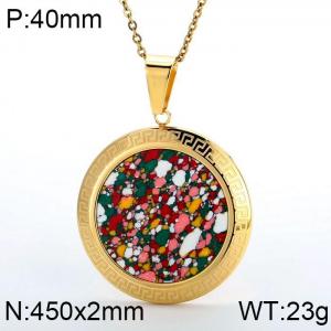 SS Gold-Plating Necklace - KN25605-K