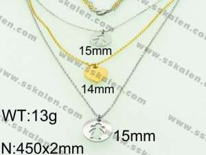 SS Gold-Plating Necklace - KN25619-Z