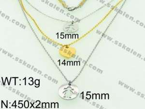 SS Gold-Plating Necklace - KN25619-Z