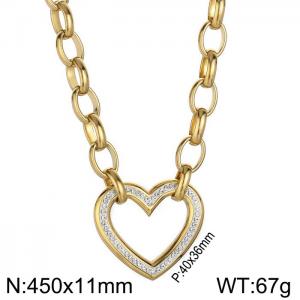 SS Gold-Plating Necklace - KN25622-Z