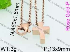 SS Rose Gold-Plating Necklace - KN25749-JE