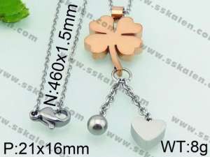 SS Rose Gold-Plating Necklace - KN26314-JE