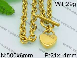 SS Gold-Plating Necklace - KN26328-Z