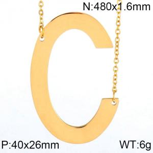 SS Gold-Plating Necklace - KN26333-K