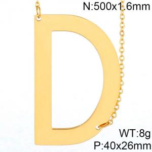 SS Gold-Plating Necklace - KN26334-K