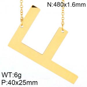 SS Gold-Plating Necklace - KN26336-K