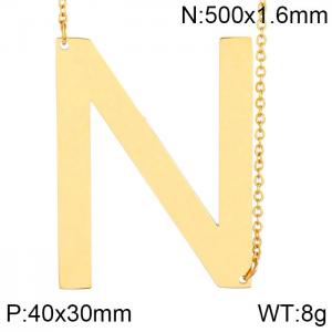 SS Gold-Plating Necklace - KN26344-K