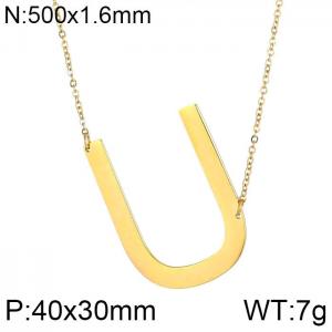 SS Gold-Plating Necklace - KN26351-K