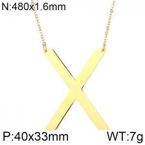 SS Gold-Plating Necklace - KN26354-K