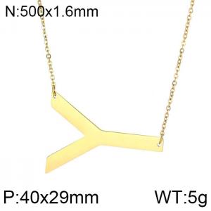 SS Gold-Plating Necklace - KN26355-K
