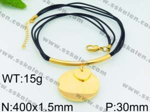 SS Gold-Plating Necklace - KN26607-Z