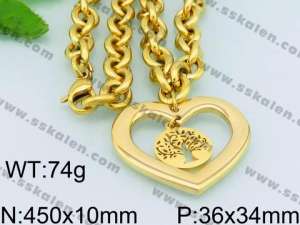 SS Gold-Plating Necklace - KN26830-Z