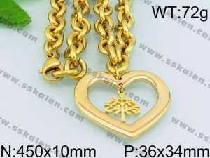 SS Gold-Plating Necklace - KN26831-Z