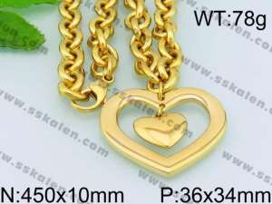 SS Gold-Plating Necklace - KN26832-Z