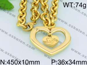 SS Gold-Plating Necklace - KN26833-Z