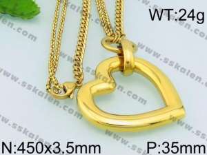 SS Gold-Plating Necklace - KN26837-Z