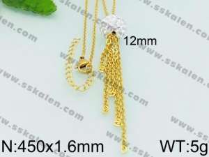 SS Gold-Plating Necklace - KN26848-Z
