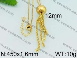 SS Gold-Plating Necklace - KN26851-Z