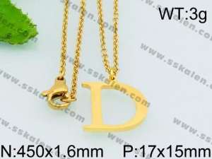SS Gold-Plating Necklace - KN26965-Z