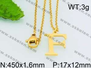 SS Gold-Plating Necklace - KN26967-Z
