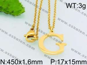SS Gold-Plating Necklace - KN26968-Z