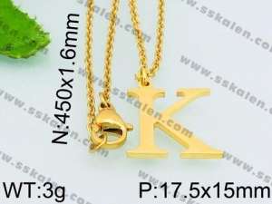 SS Gold-Plating Necklace - KN26972-Z