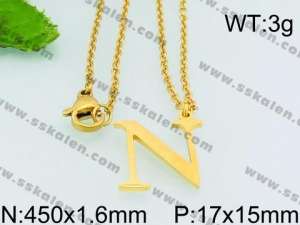 SS Gold-Plating Necklace - KN26975-Z