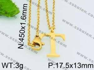 SS Gold-Plating Necklace - KN26981-Z