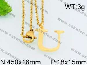 SS Gold-Plating Necklace - KN26982-Z