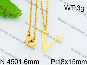 SS Gold-Plating Necklace - KN26983-Z